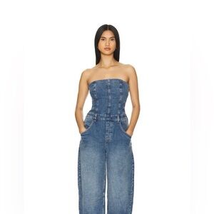 We the Free Je Suis Pret Barrel Jumpsuit Free People Blue Size: xs